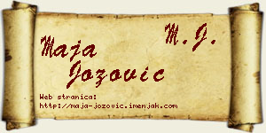 Maja Jozović vizit kartica
